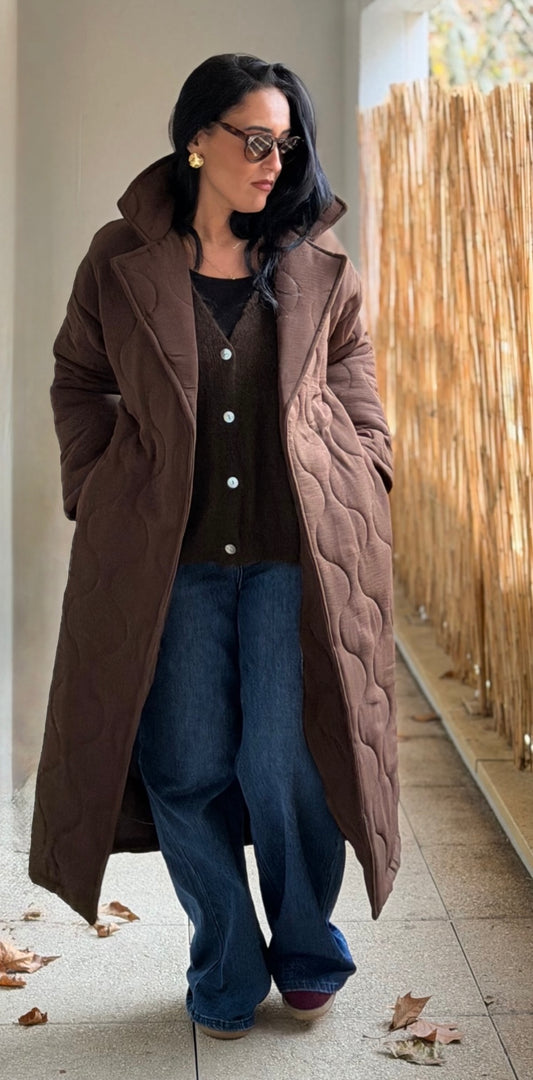 Manteau Matelassé Marron