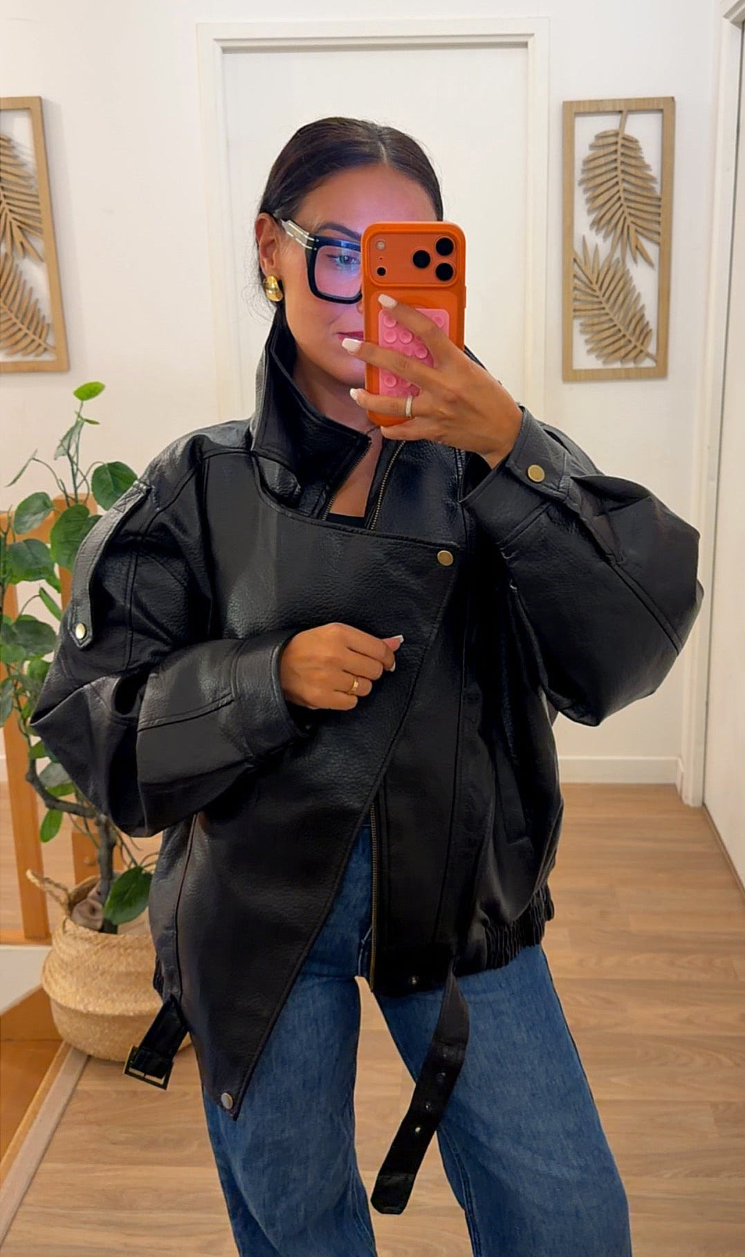 Veste Aviateur Oversize – Noir 🖤