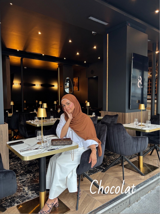Hijab Caramel / Noisette / Chocolat - Crêpe