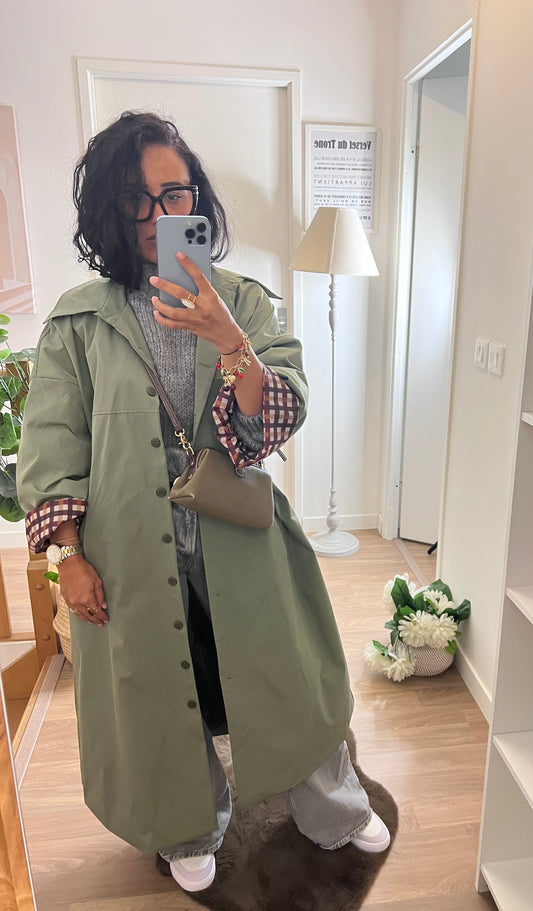 Parka trenchy Oversize Vert d’eau