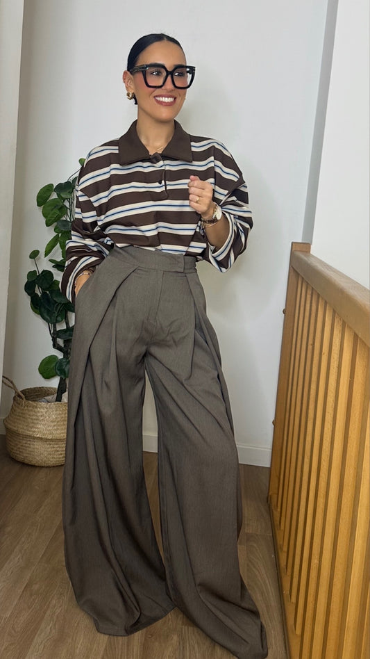 Pantalon oversize à plis