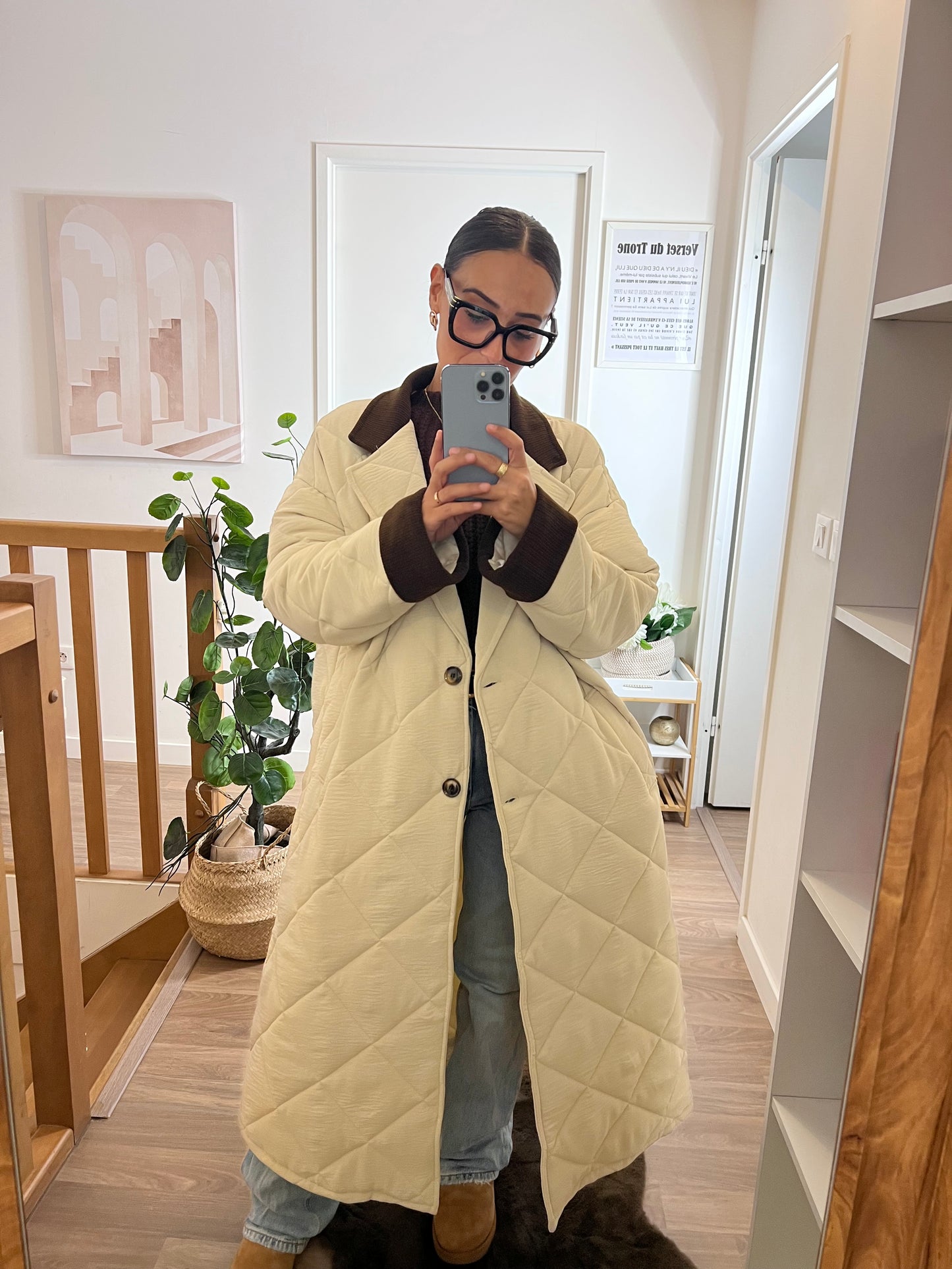 Manteau Oversize Élégant - Beige Doux