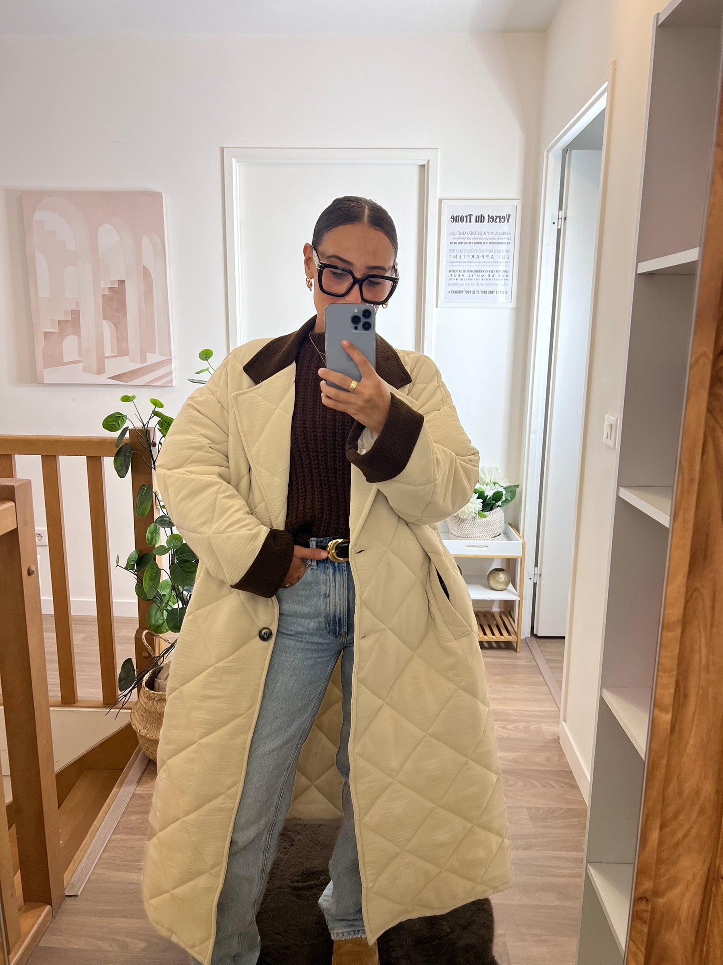 Manteau Oversize Élégant - Beige Doux