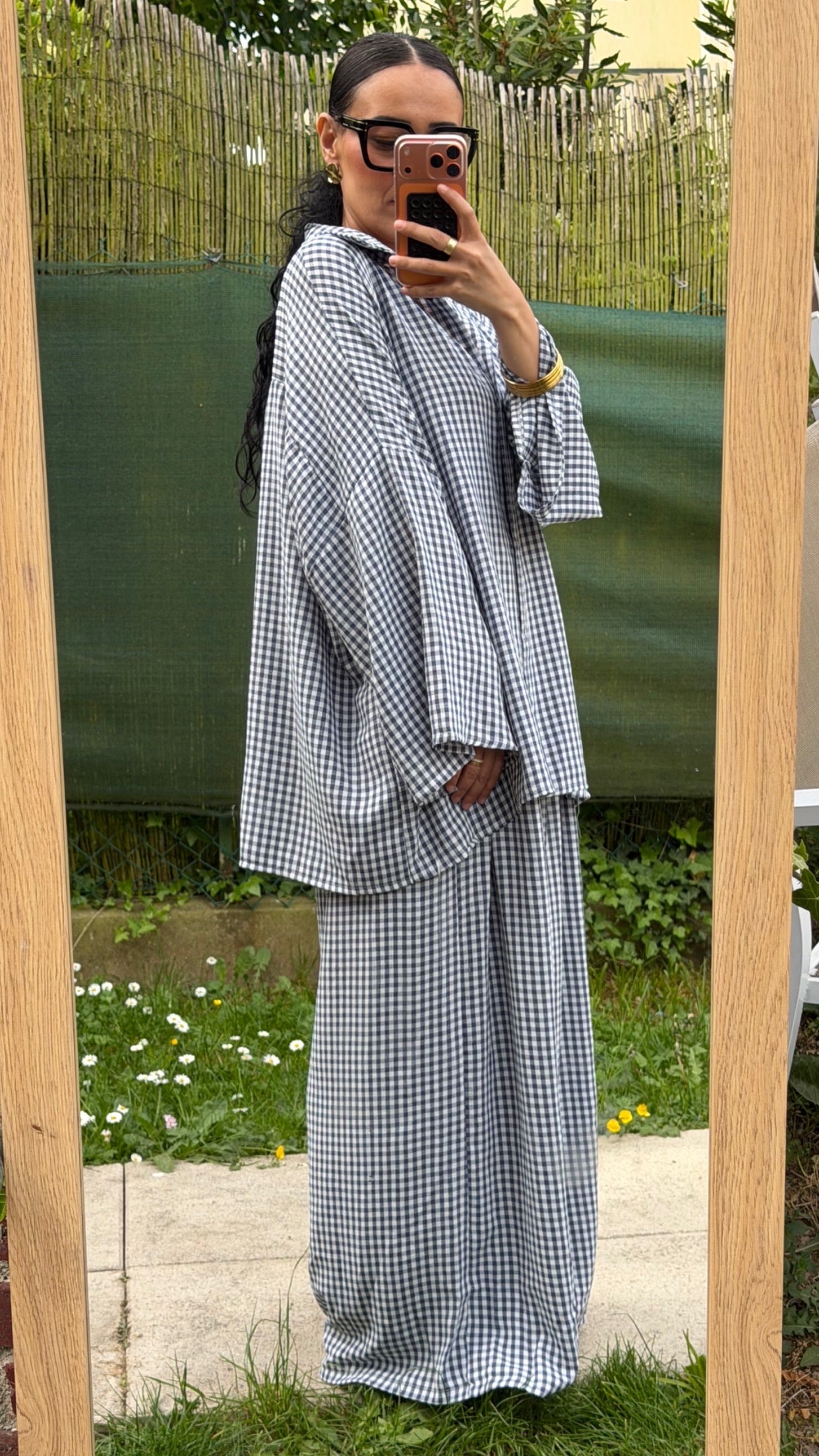 Ensemble Vichy bleu Marine