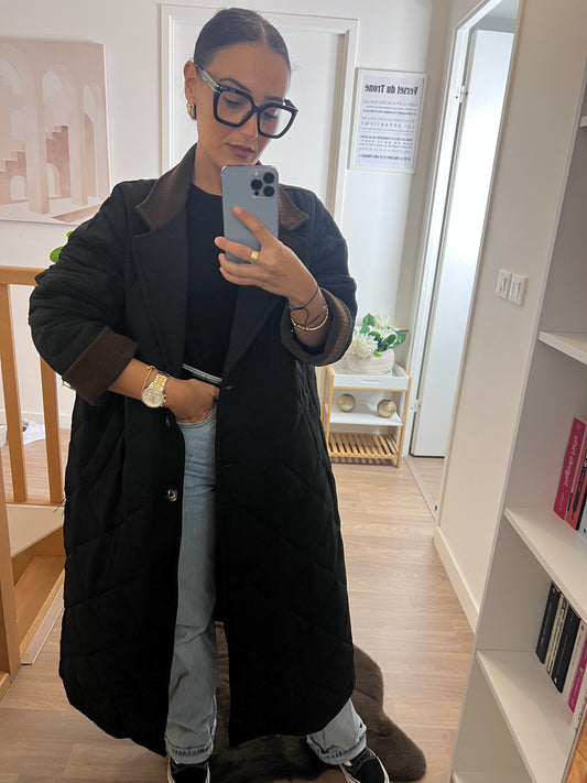 Manteau Oversize Élégant - Noir Intemporel