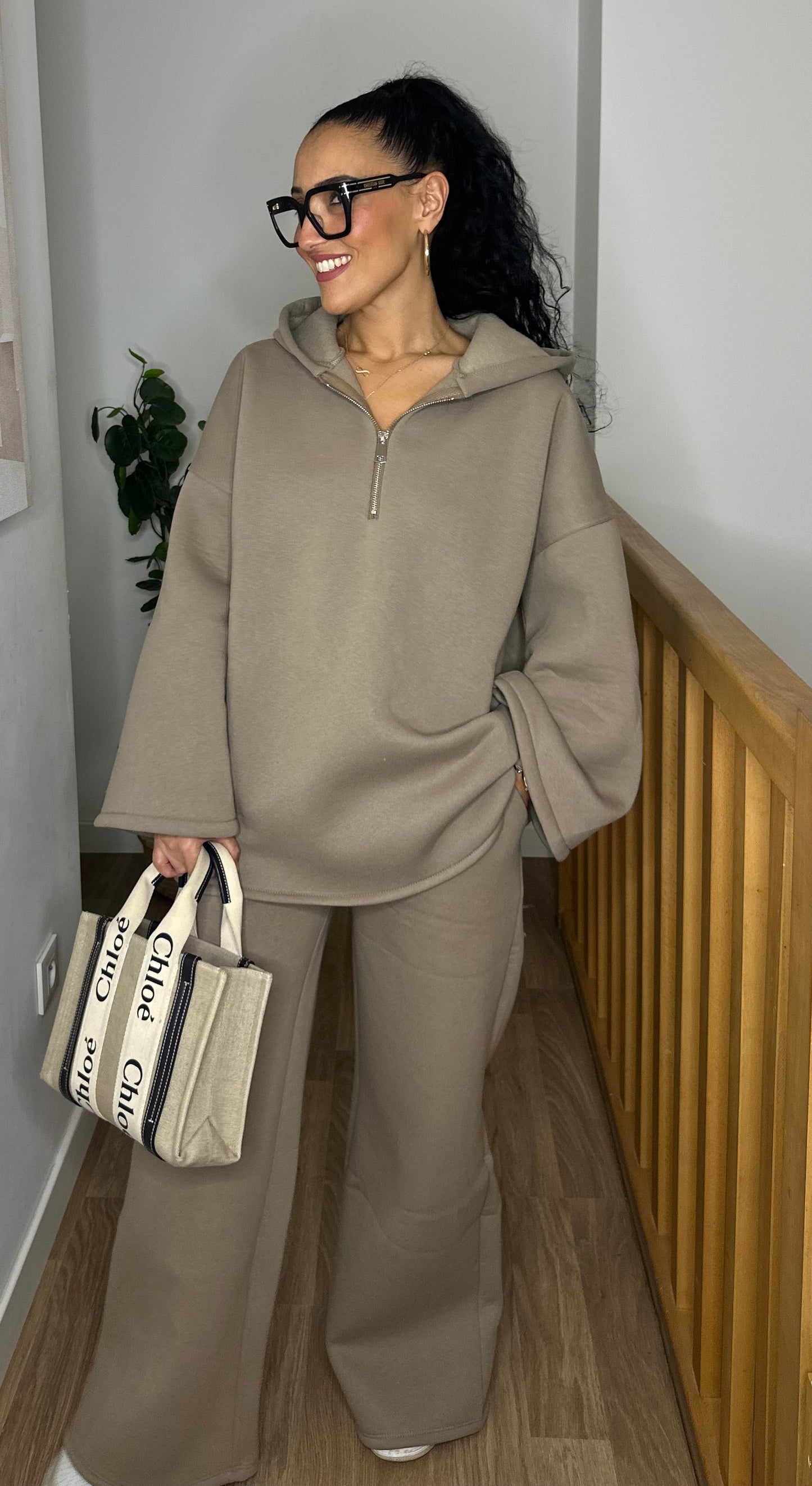 Ensemble à capuche Taupe