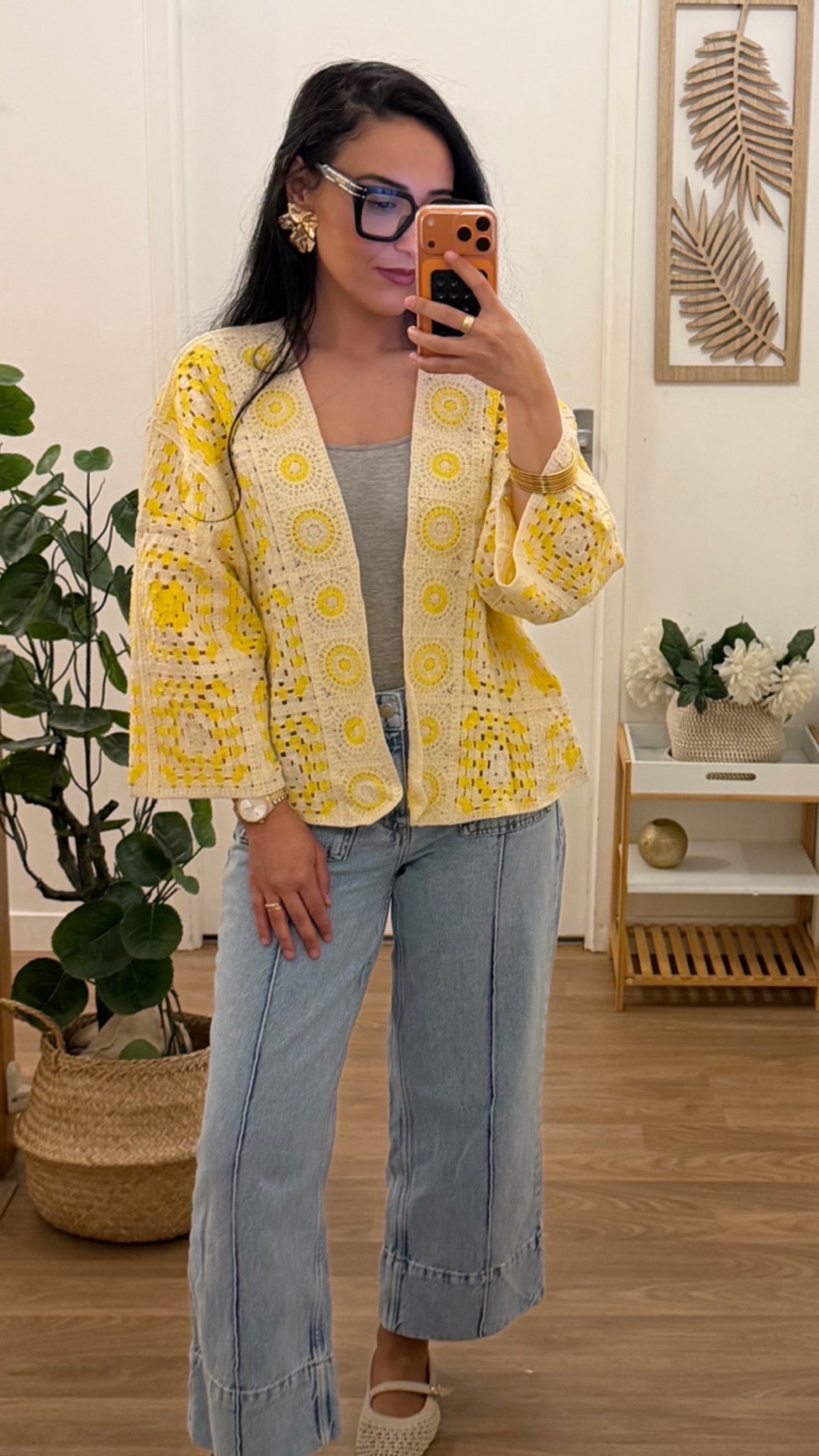 Gilet crochet soleil bohème