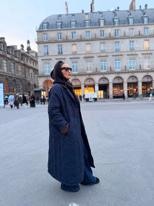 Manteau Oversize Élégant - Bleu Marine