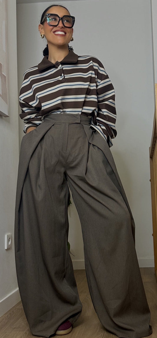 Pantalon oversize à plis