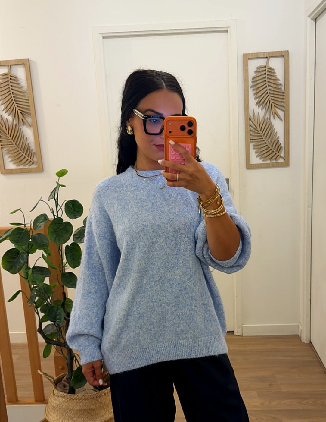 Pull Oversize Doux – Bleu Ciel