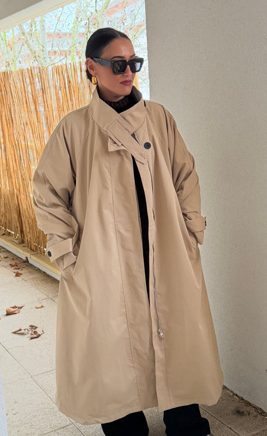 Trench Oversize Beige Effet Loose