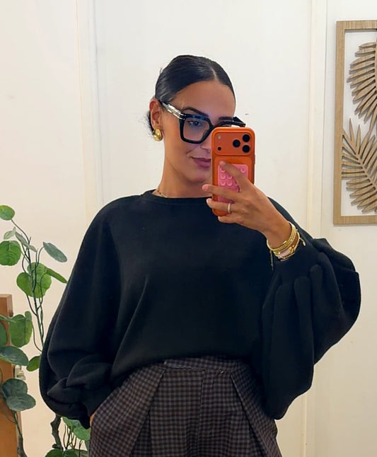 Pull Oversize Manches Chauve-Souris – Noir