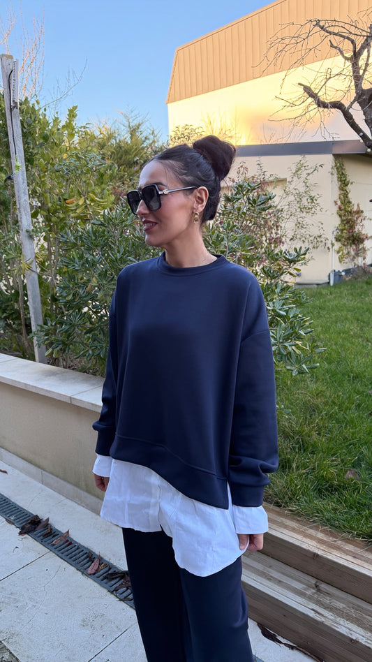 Ensemble Bleu Marine Oversize