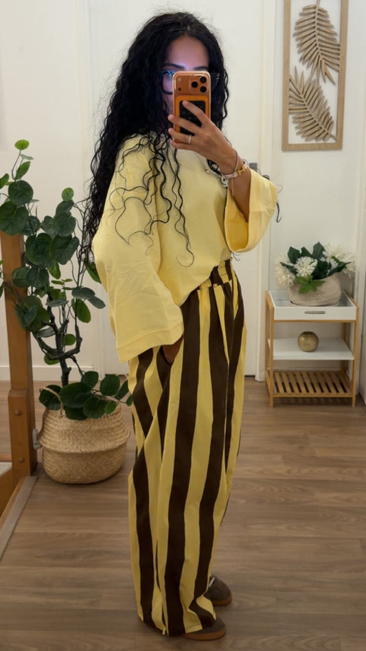 Pantalon Oversize Rayé