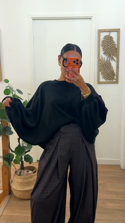 Pull Oversize Manches Chauve-Souris – Noir