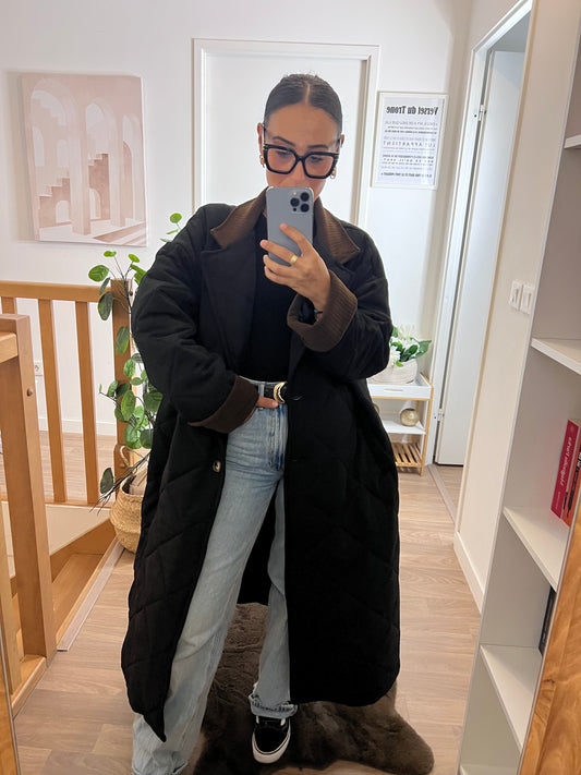 Manteau Oversize Élégant - Noir Intemporel
