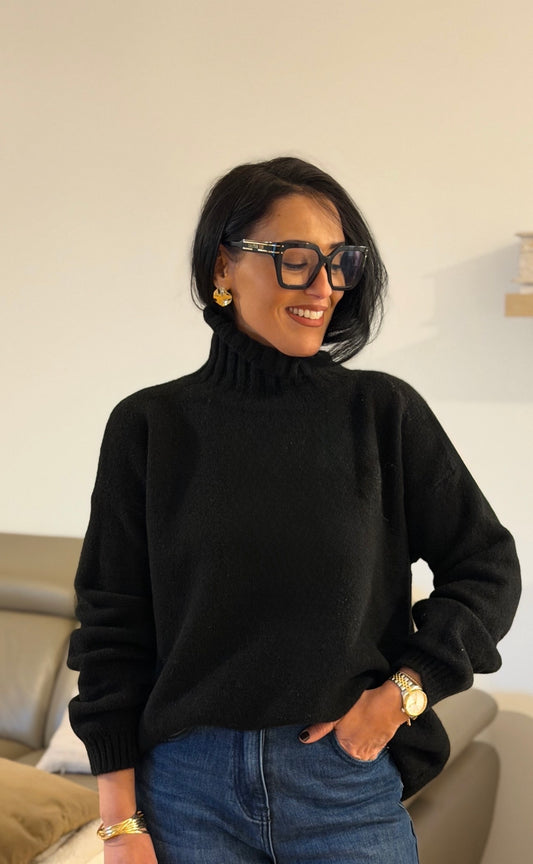 Pull à col montant Noir