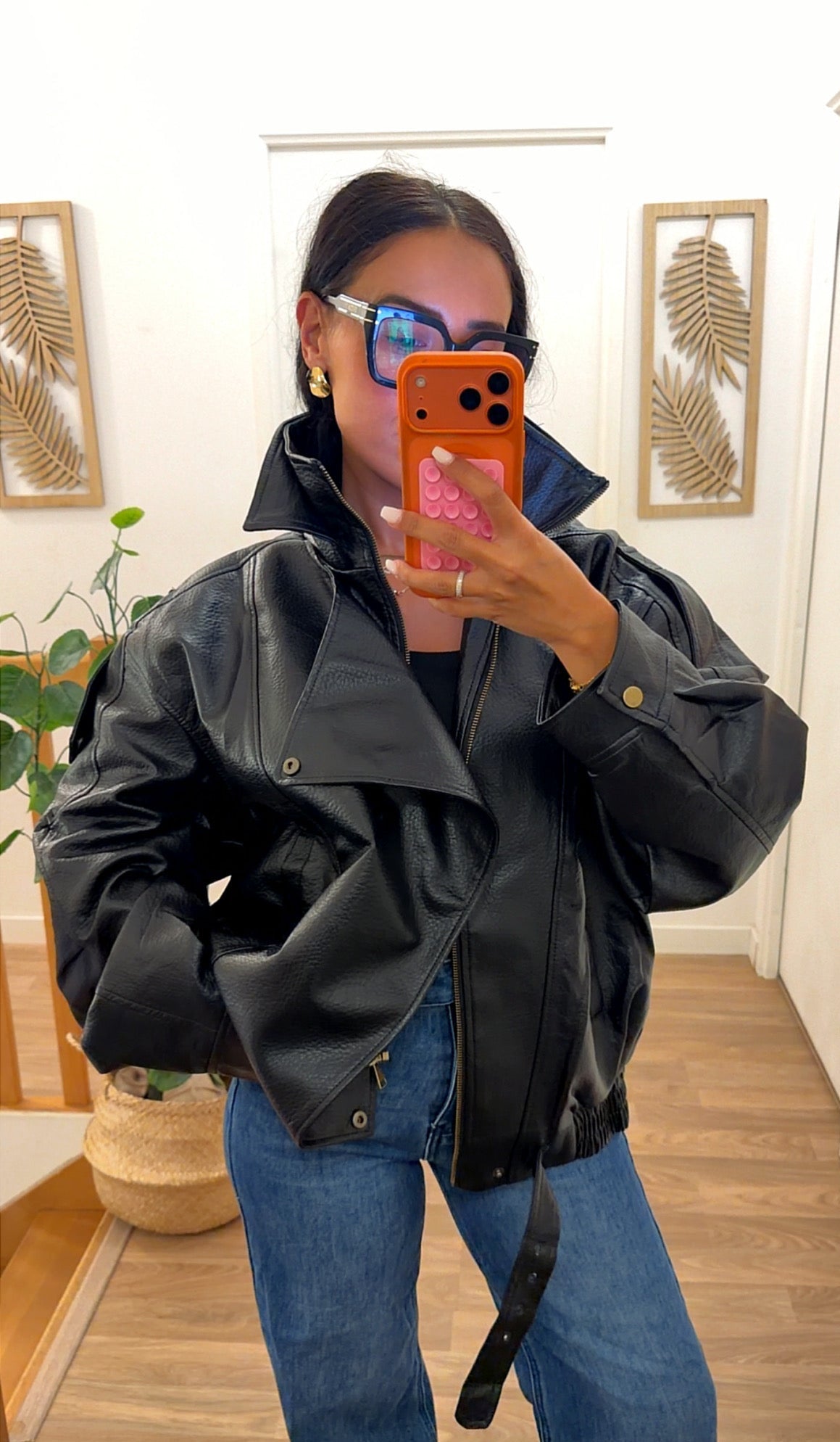 Veste Aviateur Oversize – Noir 🖤