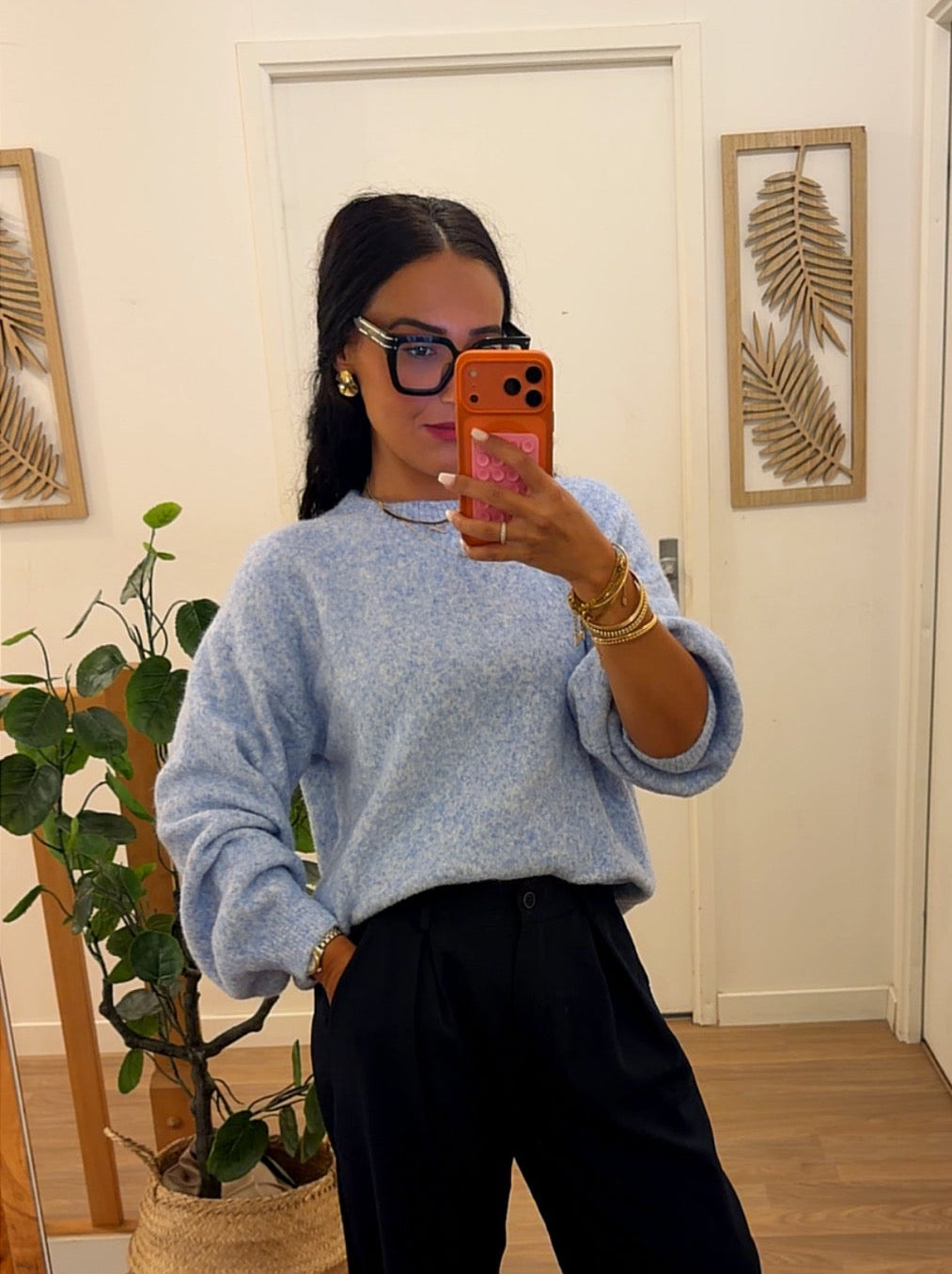 Pull Oversize Doux – Bleu Ciel
