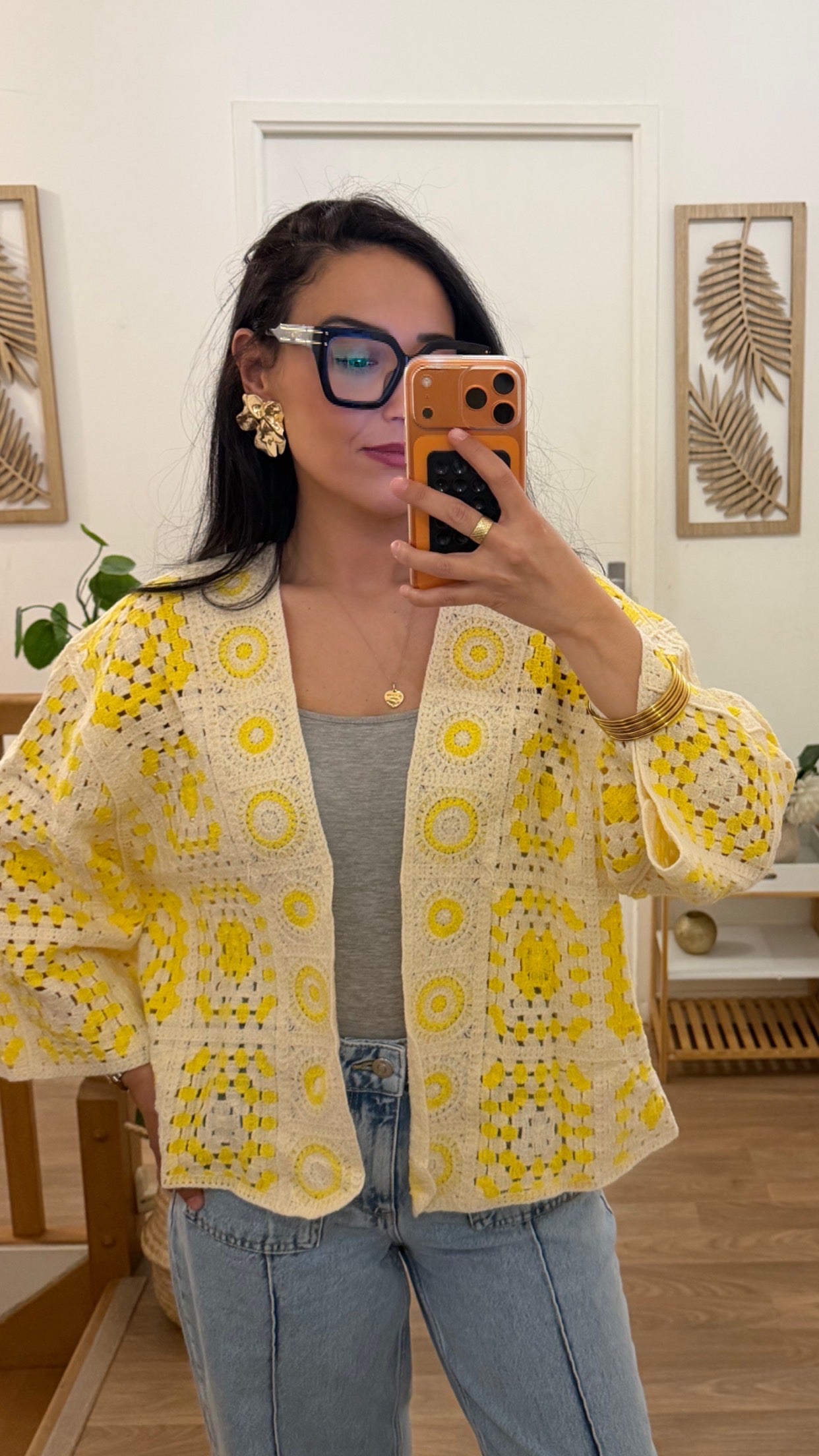 Gilet crochet soleil bohème