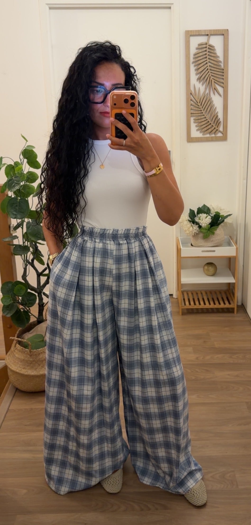 Pantalon Vichy Bleu Jean