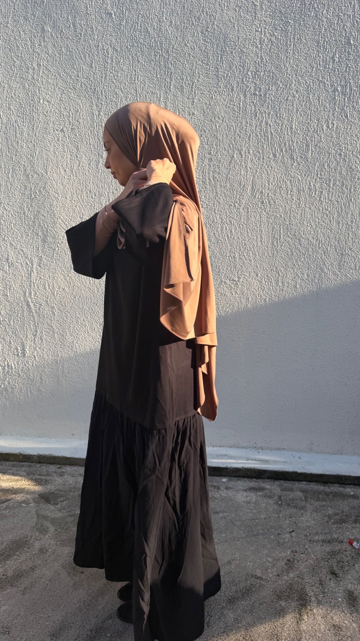 Robe longue fluide oversize noir