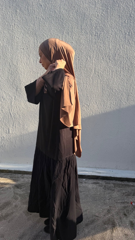 Robe longue fluide oversize noir