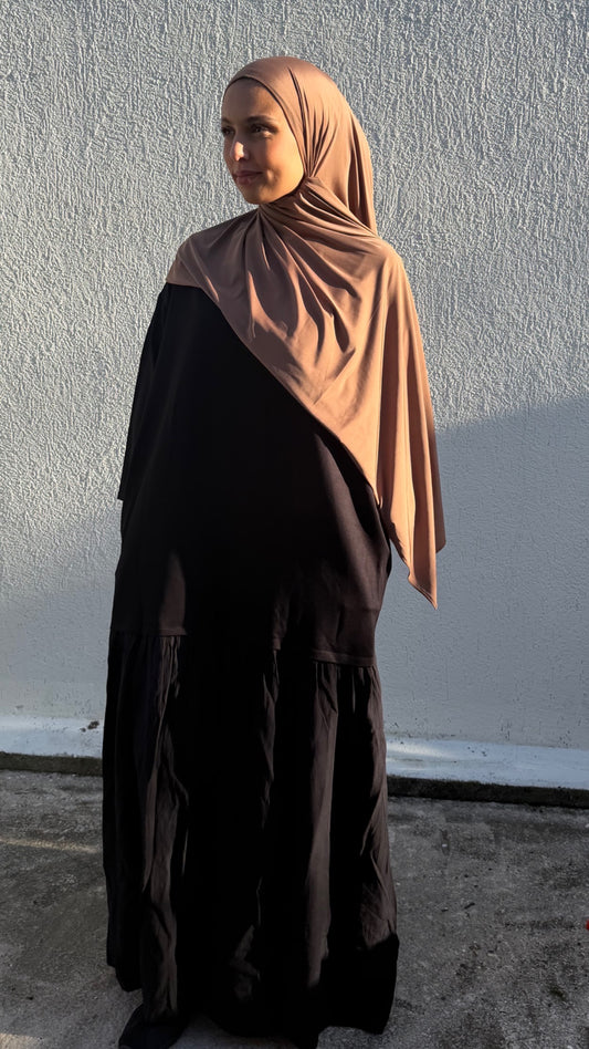 Robe longue fluide oversize noir